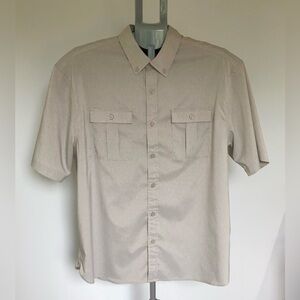 Haggar Clothing Men’s Shirt Cream/Beige Colour Size Large